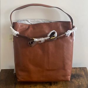 Fossil Maya Large Hobo Brown Leather Bag
